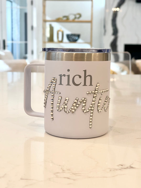 Rich Auntie (White w Silver Bling) Mug