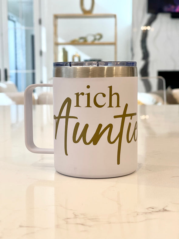 Rich Auntie (White and Gold) Mug
