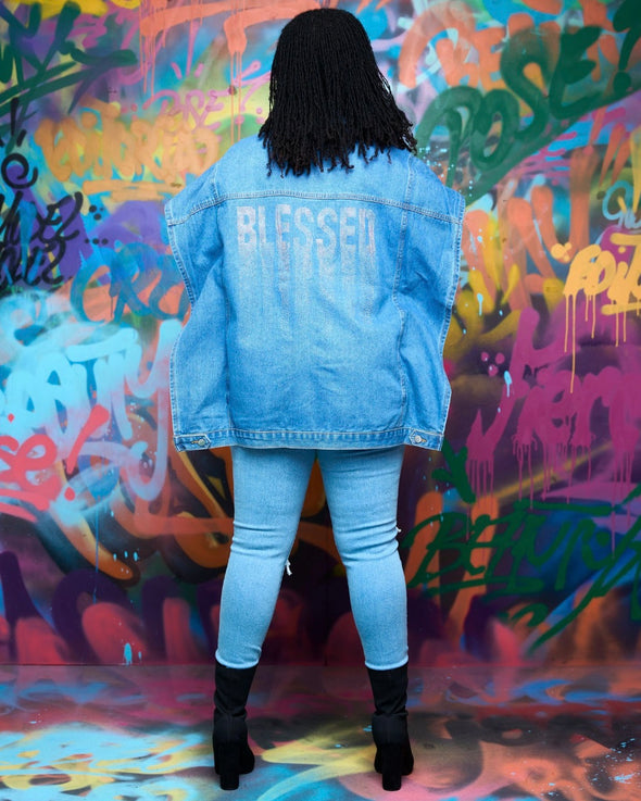One Size "Blessed" drip jacket