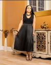 "Glam & Pleats" Maxi Skirt (Black)