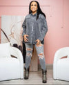 "Harper" Denim & Fringe Jacket