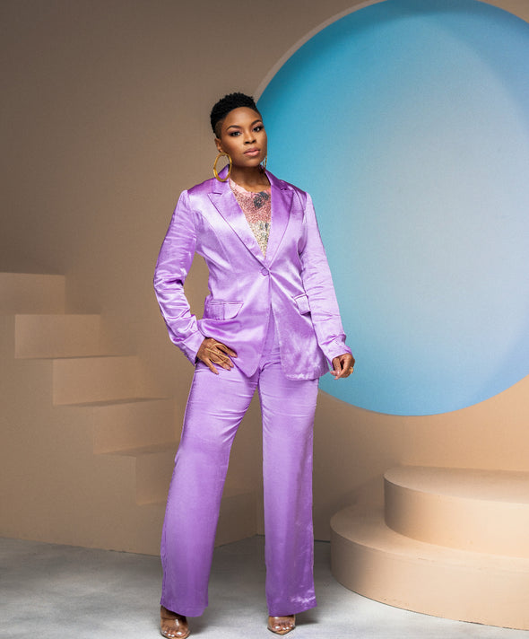 "So Sophisticated" satin suit