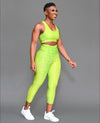 "Jesus all over my body" sports bra (lime green)