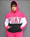 The "PRAY" Jogger Set (Pink and White)