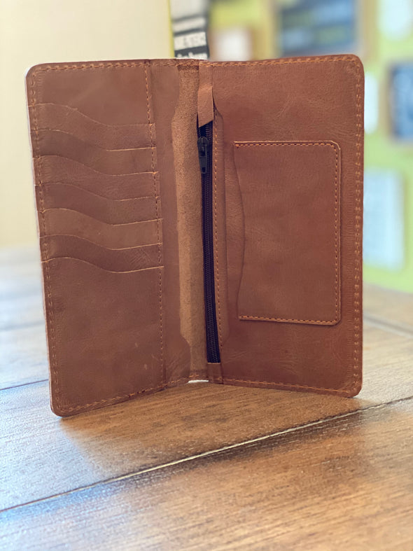 M633 Genuine Tan Leather wallet (large)