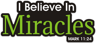 I believe in Miracles Vinyl Decal- (mini-3" x 1.36" )